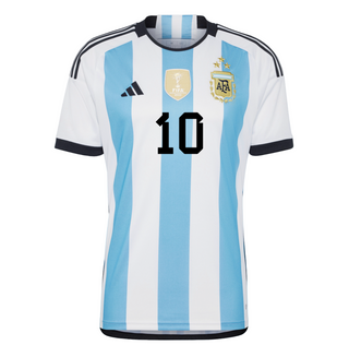 Lionel Messi Replica Argentina Home Winners Jersey 2022