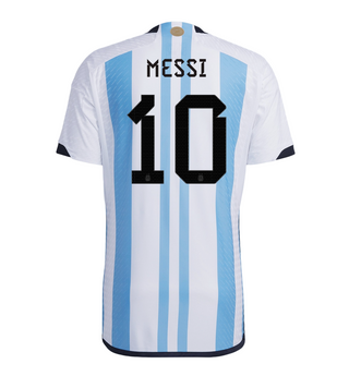 Lionel Messi Authentic Argentina Home Winners Jersey 2022