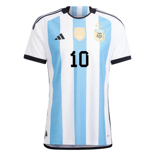 Lionel Messi Authentic Argentina Home Winners Jersey 2022